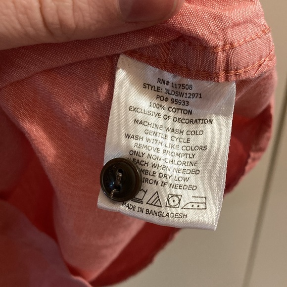 Levi’s short sleeve button down shirt salmon - Picture 6 of 7